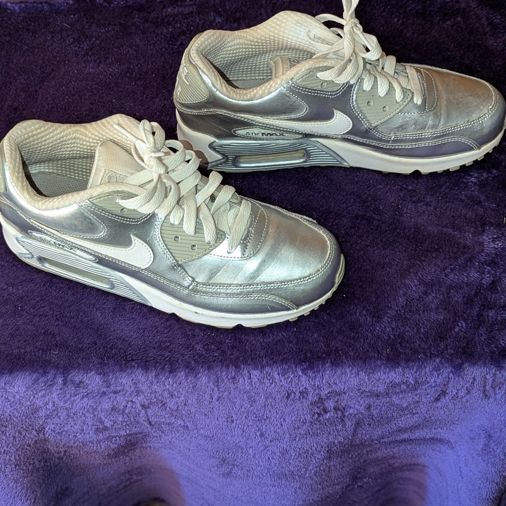 Silver and White Sneakers